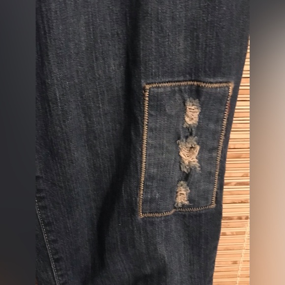 Eddie Bauer Flannel Lined Jeans Distressed Worn Size 12 - Picture 3 of 7